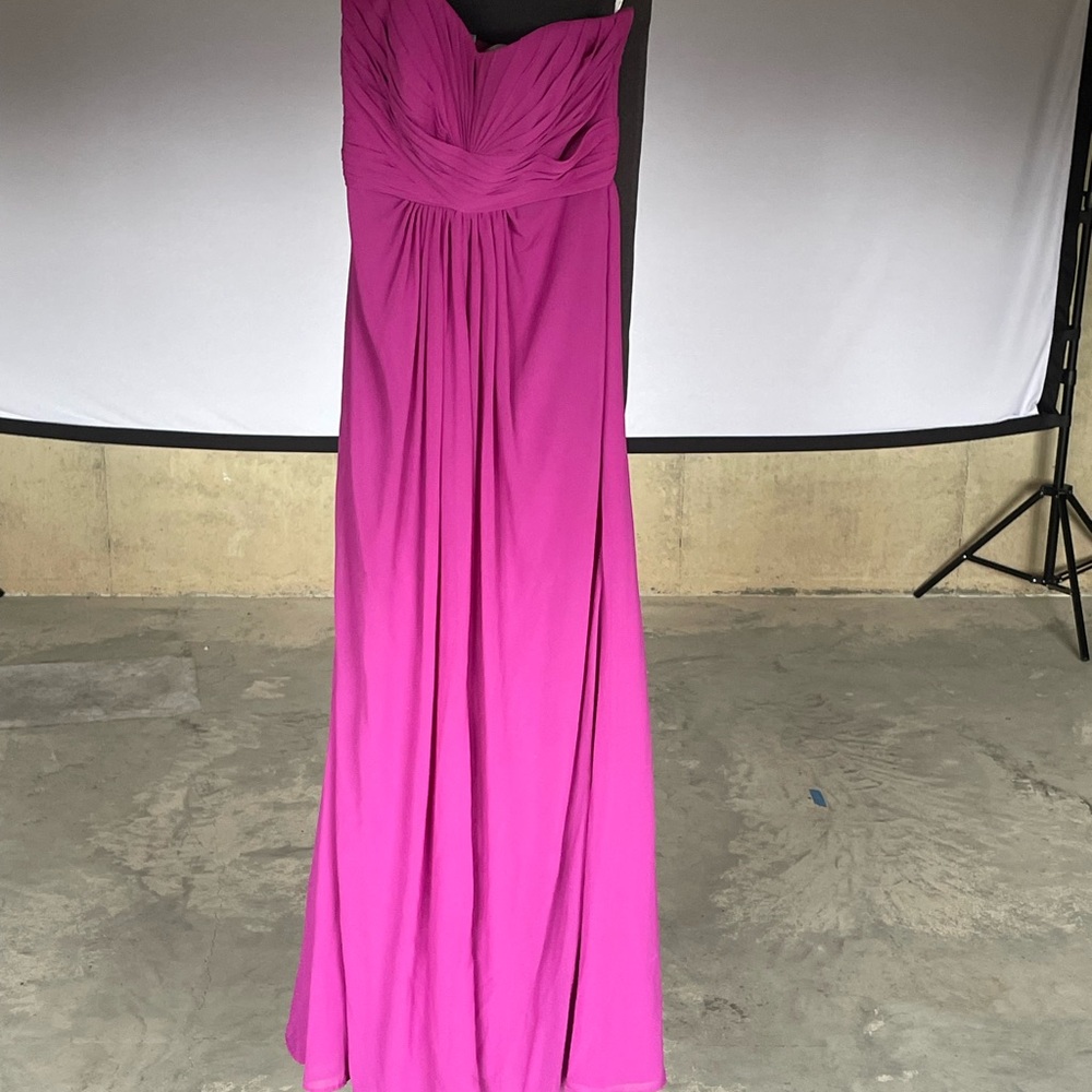 Fuchsia Pink Strapless Prom Dress